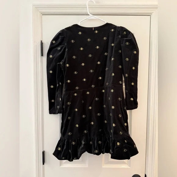 Misa Los Angeles Charisse Dress in Evil Eye Velveteen Long Sleeve Large - Picture 8 of 10